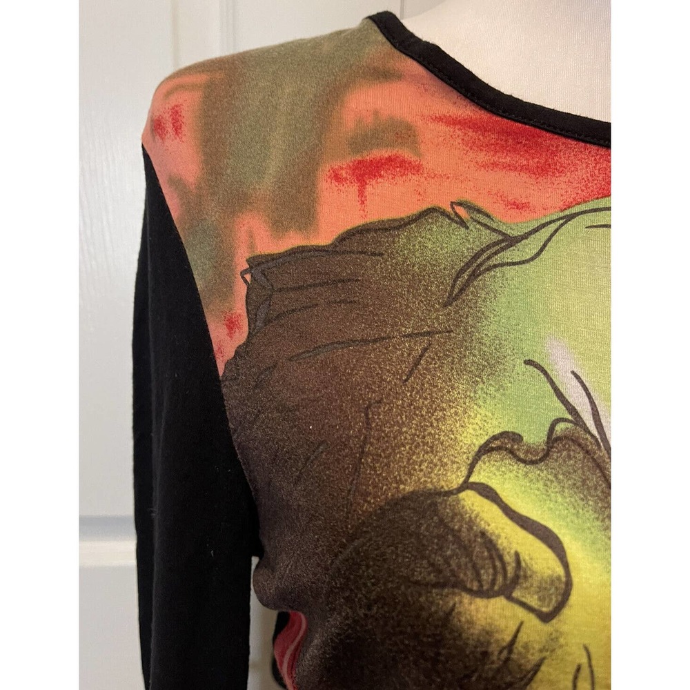 ETCETERA Womens Graphic Dancer Shirt Size Medium Unique Colorful 90s Classic - Picture 6 of 9